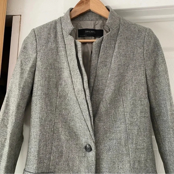 Grey Zara Lambswool Peacoat - Picture 3 of 9